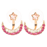 Moon Star Earrings Sweet Rhinestone Women Gift