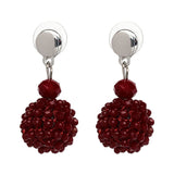 Unique Women's Colorful Bead Micro Pave Ball Drop Earring