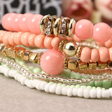 Bohemian Women's Colorful Multilayer Adjustable Beads Bracelets Best Gift for Girl 