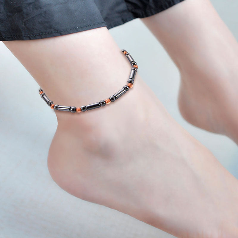 Unisex Minimalism Magnet Stone Beads Elastic Anklet Bracelet