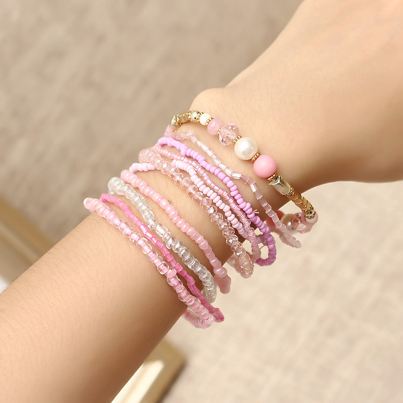 Bohemian Women Jewelry Colorful Multilayer Adjustable Bead Bracelet Best Gift for Girl