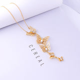 Sweet Butterfly Pendant Necklace Crystal Clothing Accessorie