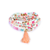 Clothing Accessories Bohemian Multilayer Tassel Pendant Colorful Bead Bracelet Jewelry for Women