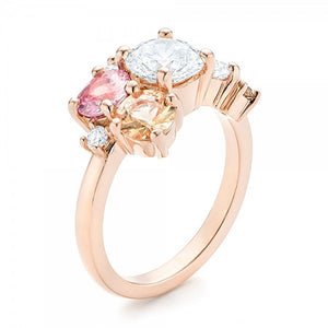 Sweet Gold Plated Multicolor Zircon Ring Party Women Ring