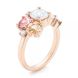 Sweet Gold Plated Multicolor Zircon Ring Party Women Ring