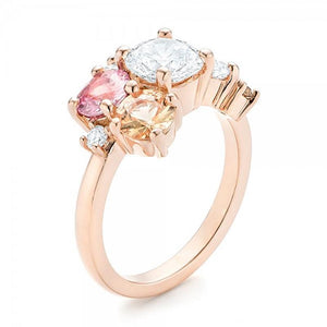 Sweet Gold Plated Multicolor Zircon Ring Party Women Ring