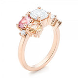 Sweet Gold Plated Multicolor Zircon Ring Party Women Ring