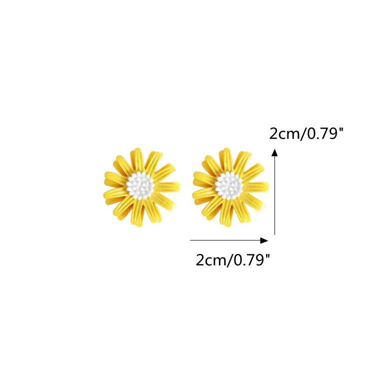 Daisy Flower Stud Earrings Fashion Yellow White Earrings