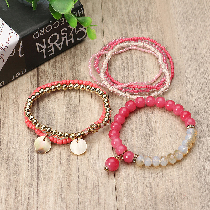 Bohemian Women Bracelet Crystal Beads Multilayer Bracelets Gift for Women