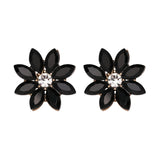 Sweet Women's Colorful Flower Rhinestones Crystal Earrings