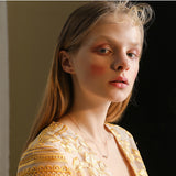 Elegent Chain Necklace Gold Heart Pearl Pendant Jewelry