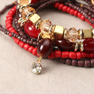 Women's Bohemian Bracelet Colorful Multilayer Beads Charming Bracelet