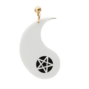 Exaggerated Acrylic Asymmetric Tai Ji Star Earrings