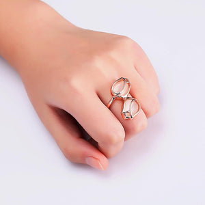 Sweet Rose Crystal Finger Ring Women Gift