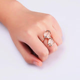 Sweet Rose Crystal Finger Ring Women Gift