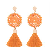 Women's Knitted Long Tassel Women Drop Dangle Earrings