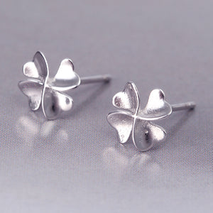 925 Sterling Silver Sweet Lucky Flower Earrings For Women