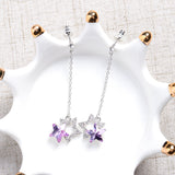 Fashion Blue Purple Stars Dangle Earring Crystal Rhinestones