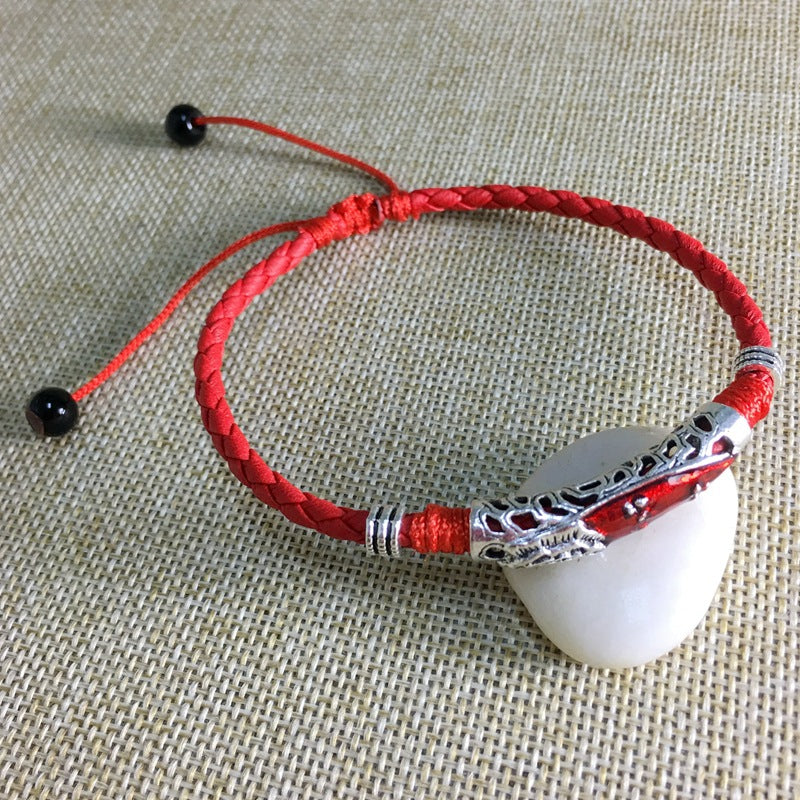 Unisex Lucky Red Rope Ethnic Adjustable Anklet