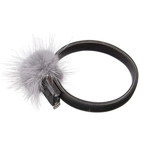 Trendy Fuzzy Ball Rhinestone Elastic Bracelets Finger Rings