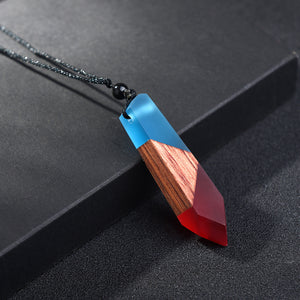 Unisex Resin Handmade Wood Solidification Time Necklace