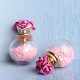 Trendy Colorful Glass Ball Stars Ear Stud Flower Earrings