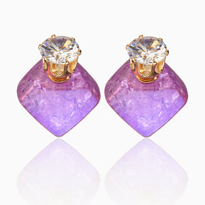 Zircon Crystal Ear Stud Diamond Smooth Earrings