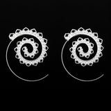 Big Circle Hoop Exaggerated Spiral Heart Drop Shape Earrings