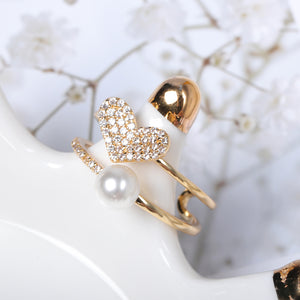 Fashion Open End Ring 18K Gold Plated Zirconia