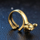 Cute Unisex Finger Rings Open Adjustable Dog Head Rings