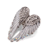 Vintage Inlaid Angelic Angel Wings Ring Elasticity Rings