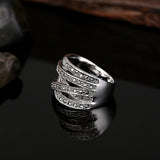 Retro Rhinestone Multilayers Cross Women Finger Ring