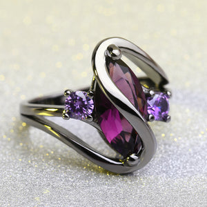 Elegant Amethyst Purple Engagement Women Rings Gift