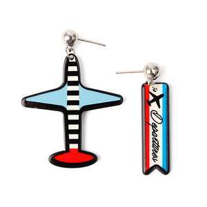 Asymmetric Stripe Plane Hip-hop Earrings Personality Earrings