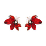 Elegant Crystal Wings Ear Stud Flower Rhinestones Earrings Gift for Her