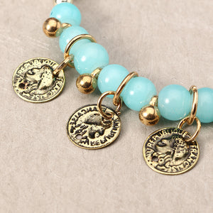 Retro Triple Coins Pendant Bohemian Multilayer Beads Bracelet Best Gift Jewelry for Women