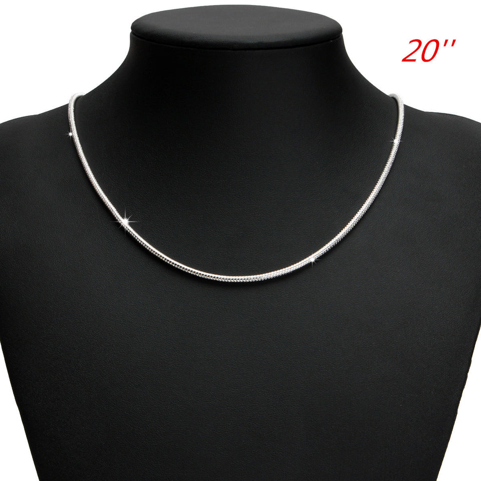 925 Silver Plated 3MM Simple Snake Unisex DIY Necklace Chain