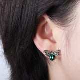 Luxury Oktant Rhinestone Crystal Ear Stud 18K Gold Plated