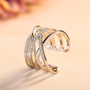 Stackable Twining Clear CZ Ring Dazzling Zirconia Rings