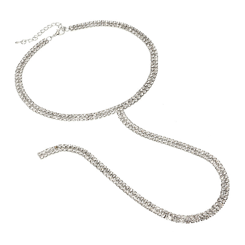 3 Styles Sexy Shiny Rhinestone Necklace Simple Zinc Alloy Choker Clothing Accessories