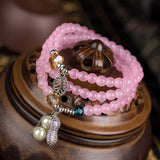 6mm Vintage Crystal Beads Pendant Multilayer Bracelets