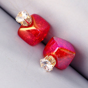 Zircon Crystal Ear Stud Diamond Smooth Earrings