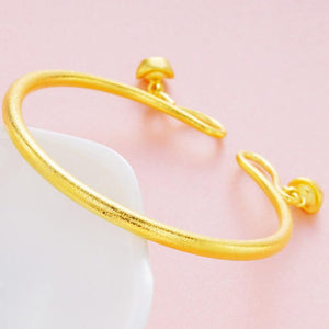 Trendy Copper Gold Plating Adjustable Matte Couple Bracelets