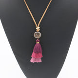 Gradient Colorful Tassels Pendant Ethnic Fashion Necklace for Women