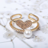 Fashion Open End Ring 18K Gold Plated Zirconia