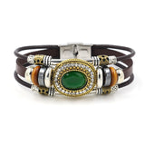 Retro Multilayer Stainless Steel Beads Leather Bracelets