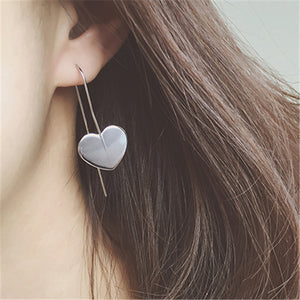 Simple Metal Heart Love Earrings Ear Hook Earrings For Women