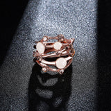 Irregular Interlaced Line Rose Gold Opal Ring Clothing Accessories Fashion Women Jewelry