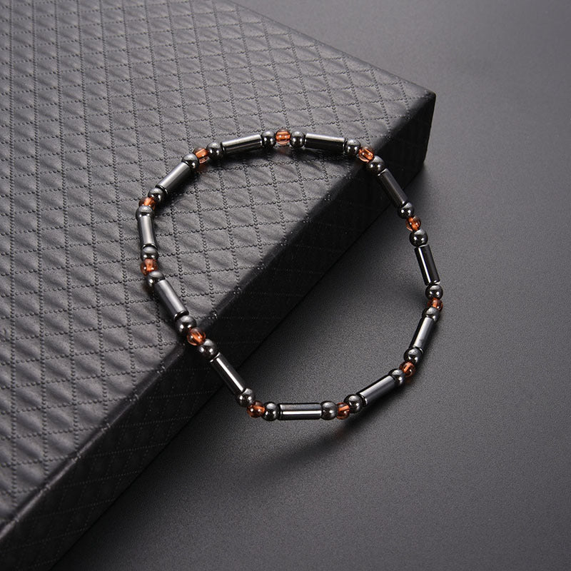 Unisex Minimalism Magnet Stone Beads Elastic Anklet Bracelet