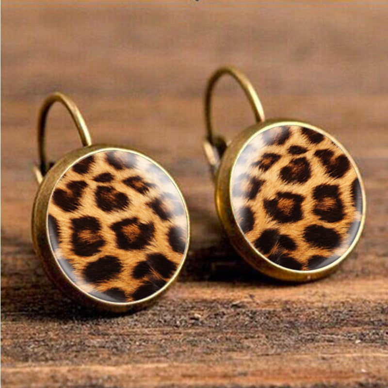 Retro Leopard Print Ear Drop Earrings